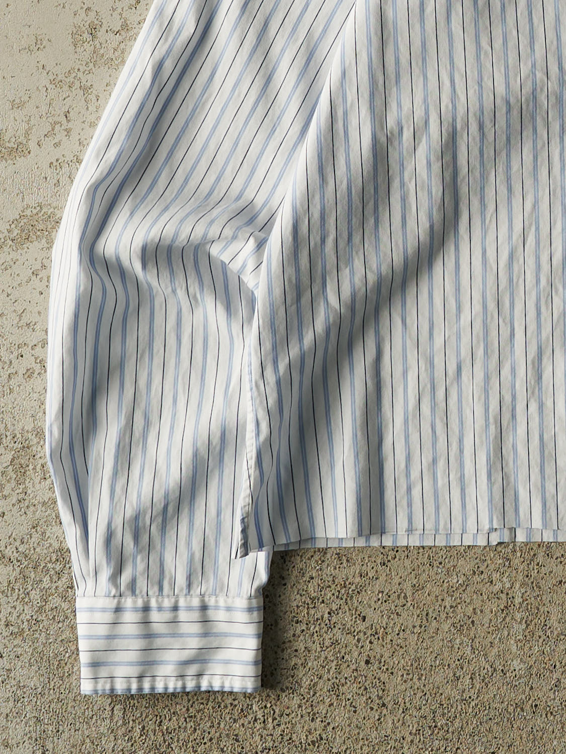 Vintage 90s White Polo Striped Cropped Button Up Long Sleeve (M/L)