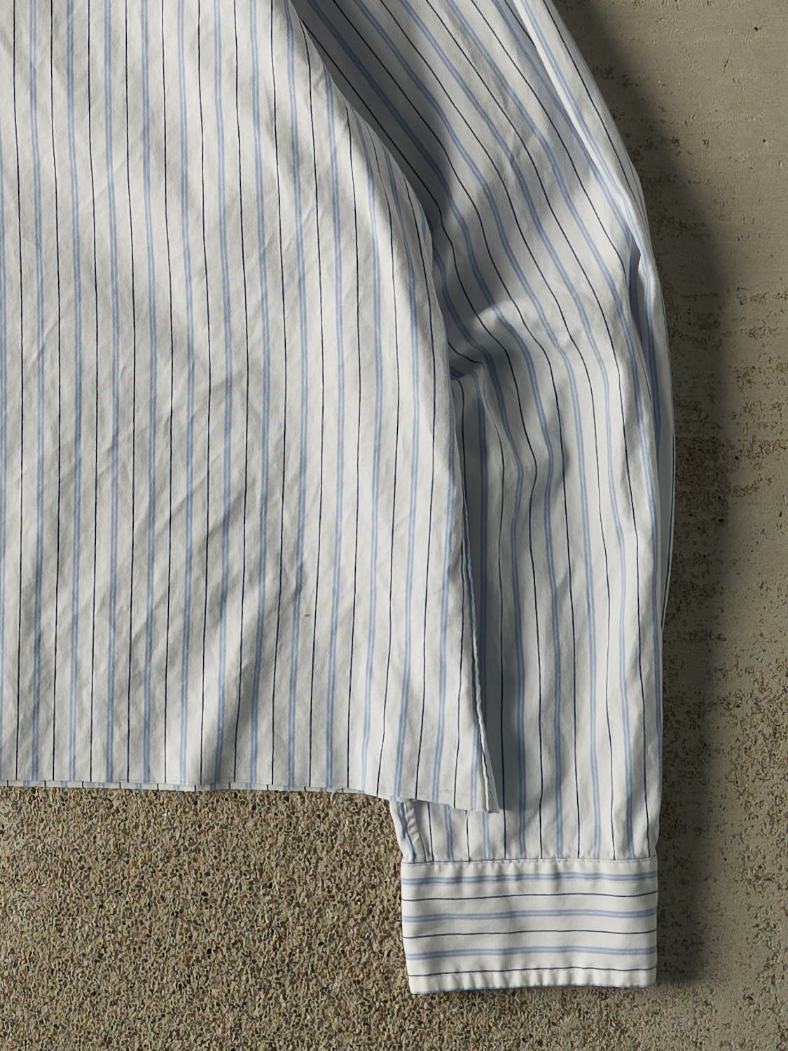 Vintage 90s White Polo Striped Cropped Button Up Long Sleeve (M/L)