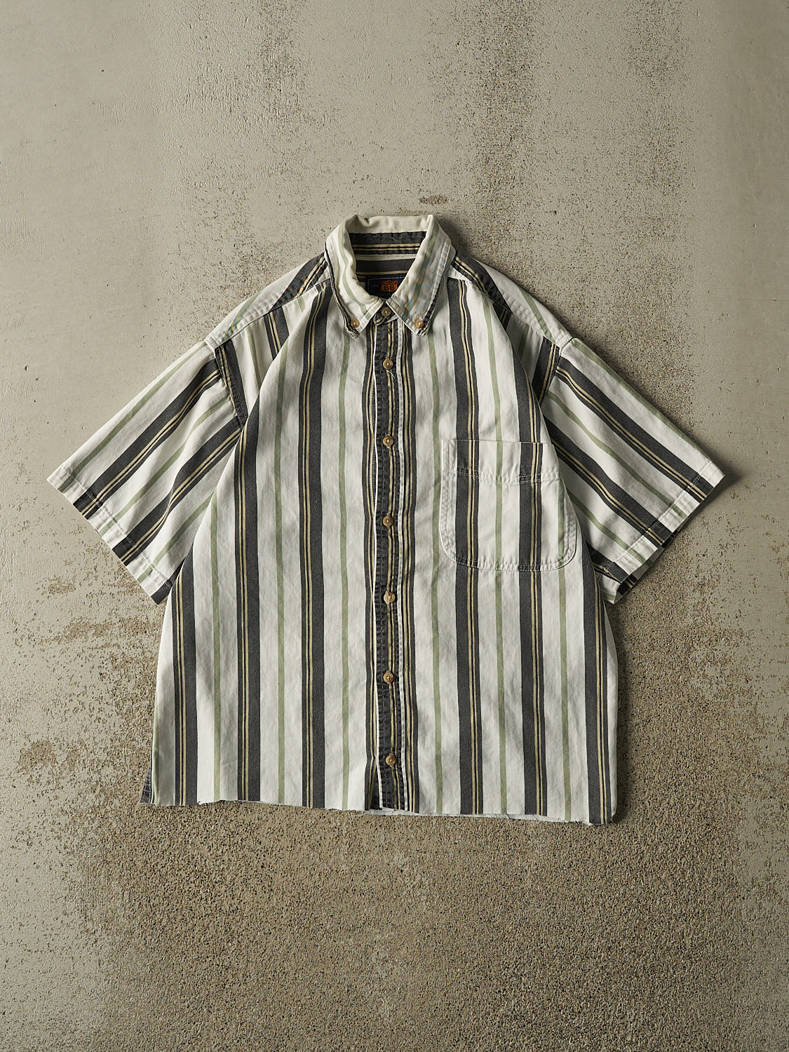 Vintage 90s White Route 66 Cropped Button Up Tee (XS/S)