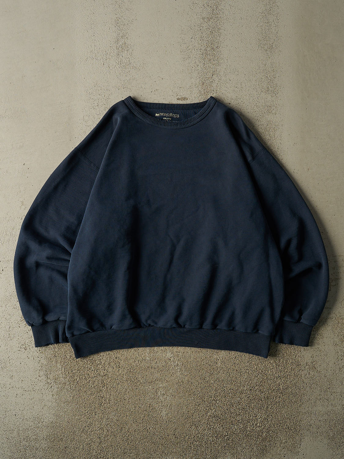 Vintage Y2K Navy Blue Wind River Blank Crewneck (XXL/XXXL)
