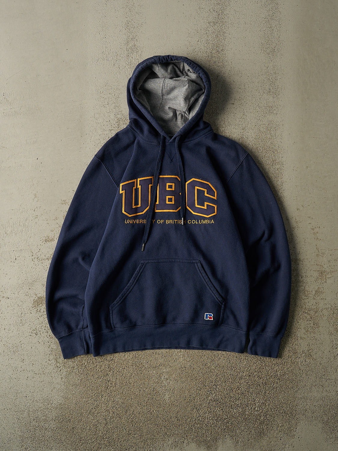 Vintage Y2K Navy Blue Russell Athletic University of BC Hoodie (S/M)