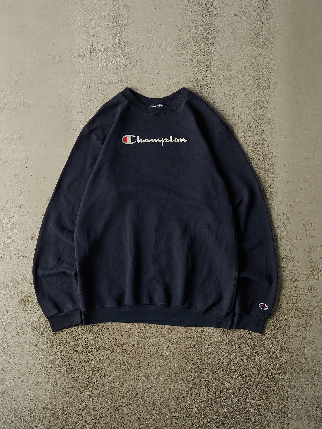 Vintage Y2K Navy Blue Champion Lightweight Crewneck (M/L)