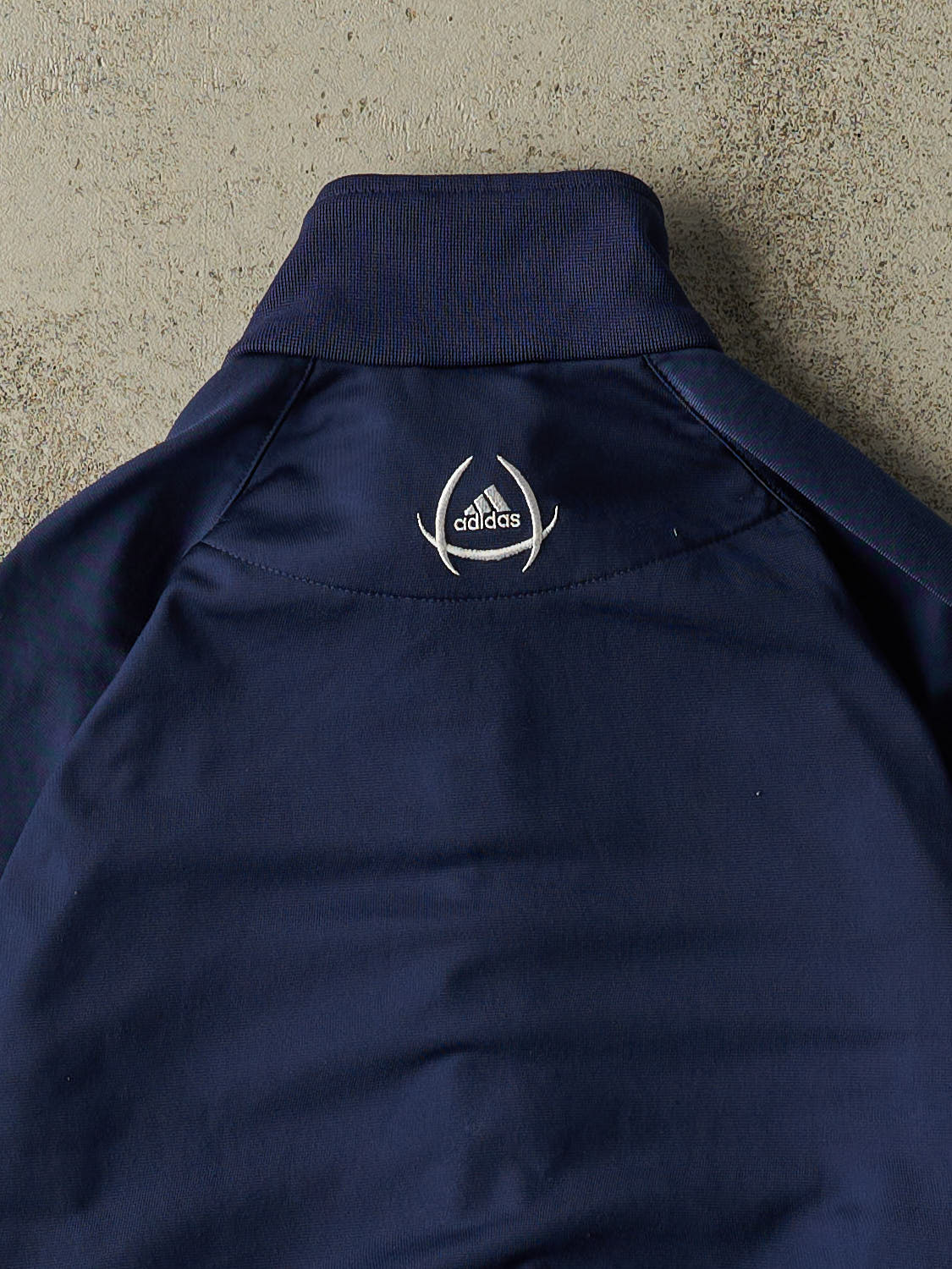 Vintage Y2K Navy Blue Adidas Zip Up Track Sweater (S/M)