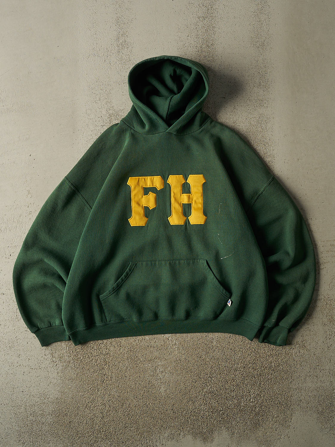 Vintage 90s Green Russell Athletic FH Embroidered Hoodie (XL)