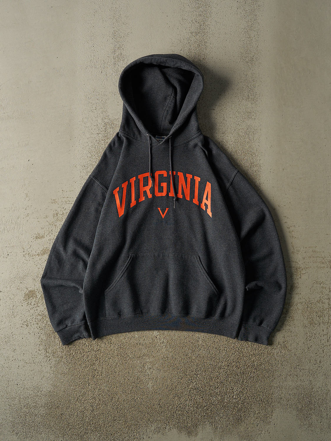 Vintage Y2K Charcoal Grey University of Virginia Hoodie (S/M)