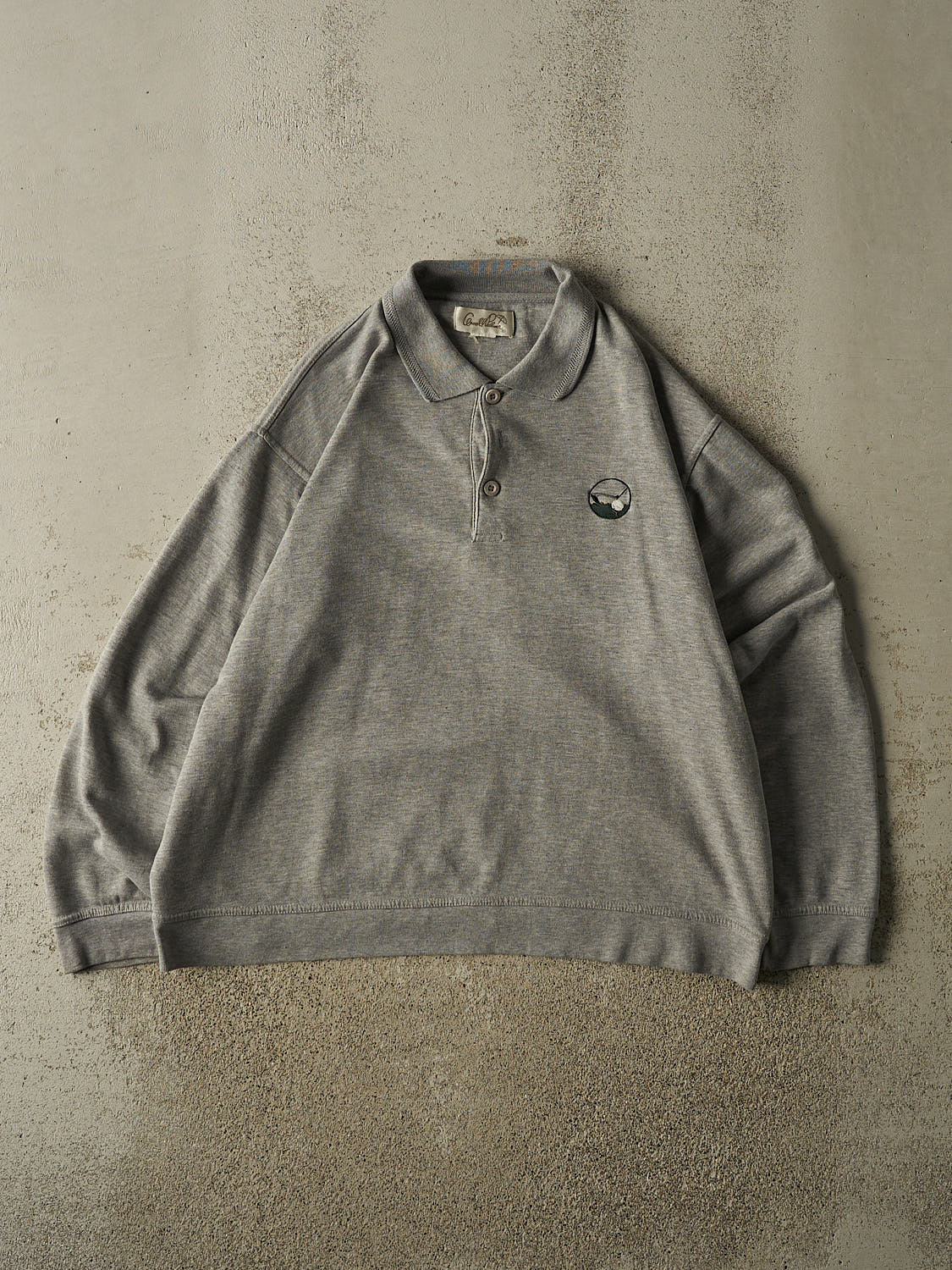 Vintage 90s Grey Arnold Palmer Golf Embroidered Quarter Button Sweater (L)