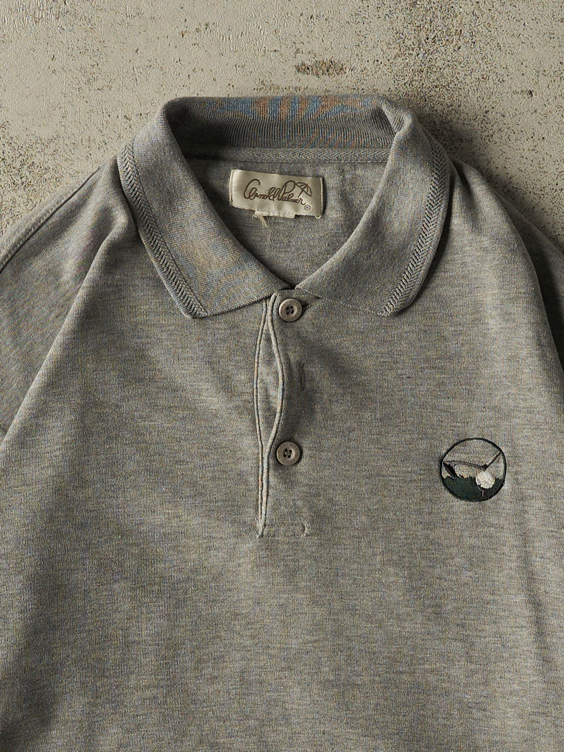 Vintage 90s Grey Arnold Palmer Golf Embroidered Quarter Button Sweater (L)