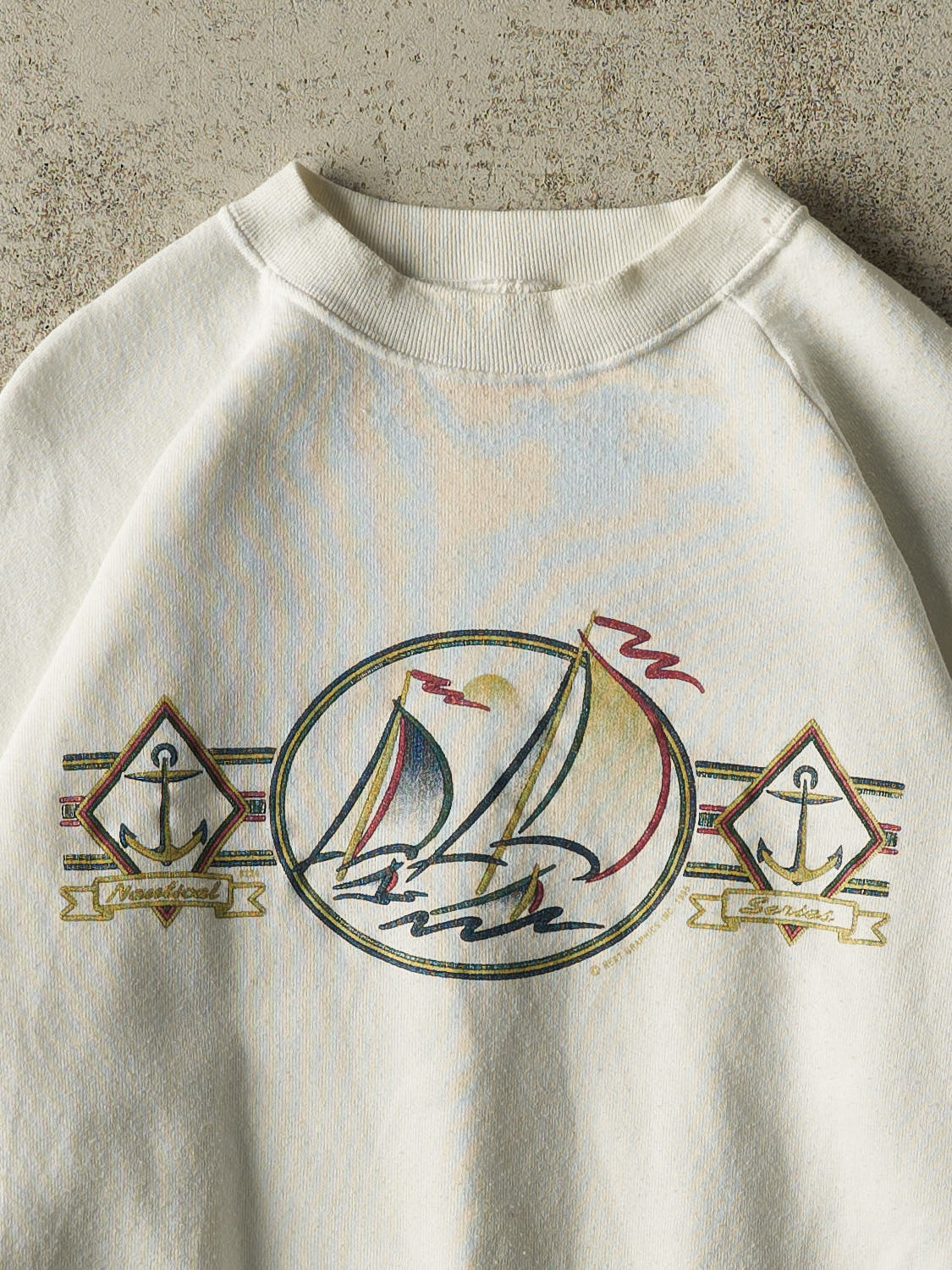 Vintage 95' White National Series Sailing Crewneck (M)