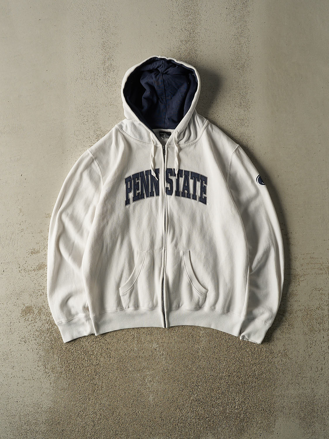 Vintage Y2K White Penn State University Embroidered Zip Up Hoodie (M/L)
