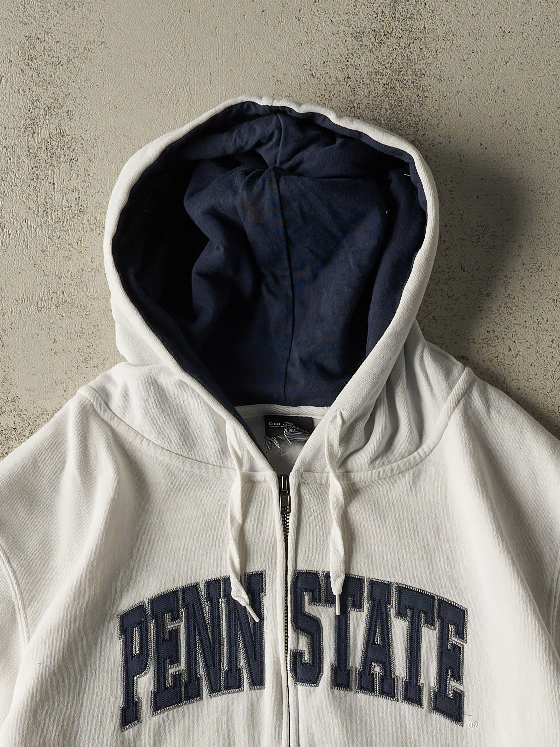 Vintage Y2K White Penn State University Embroidered Zip Up Hoodie (M/L)