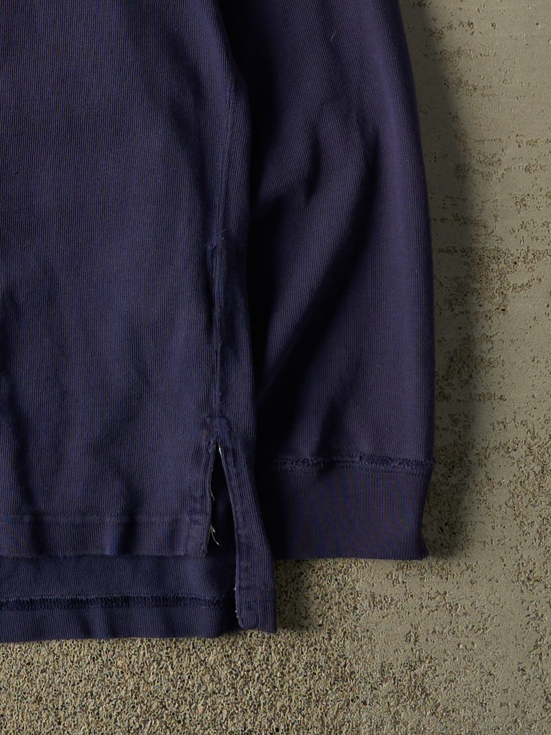 Vintage 90s Navy Blue Polo Quarter Button Rugby Long Sleeve (XL/XXL)
