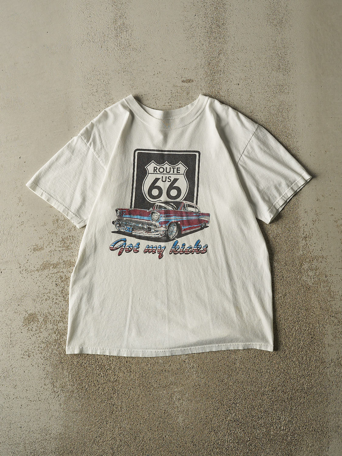 Vintage 90s White Route 66 Tee (M/L)