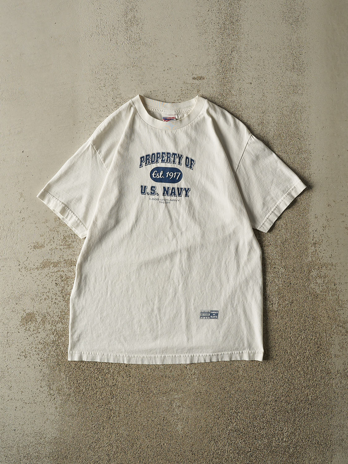 Vintage 90s White US Navy Tee (S/M)