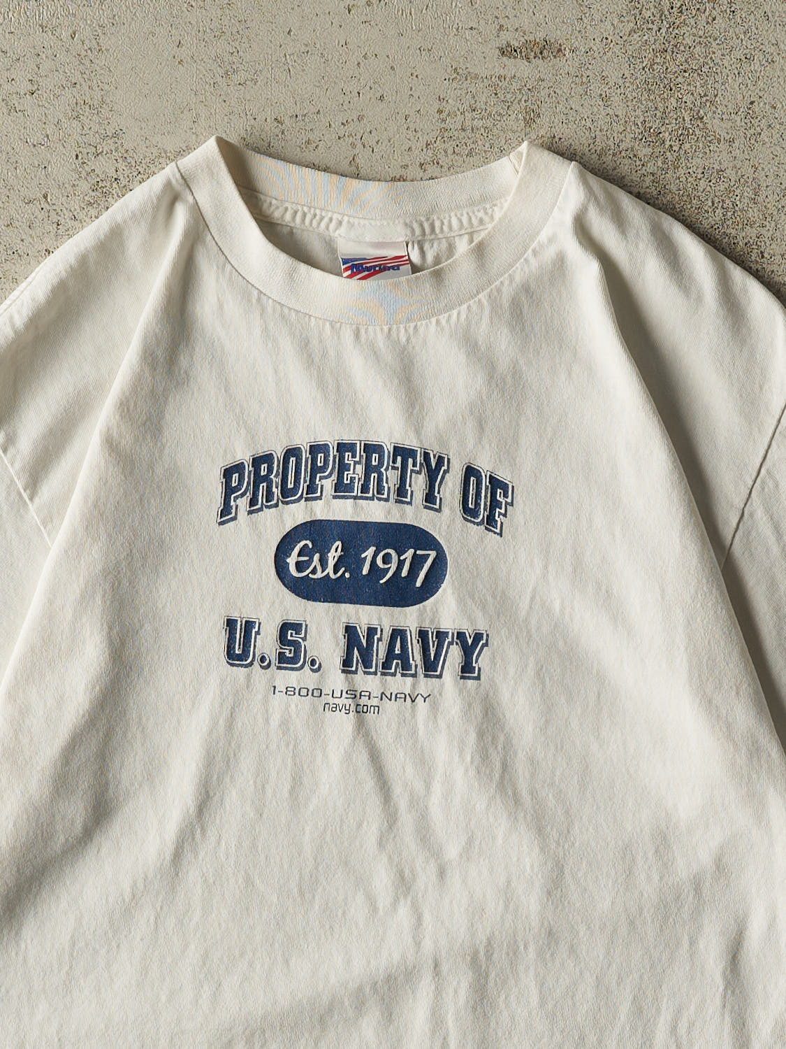 Vintage 90s White US Navy Tee (S/M)