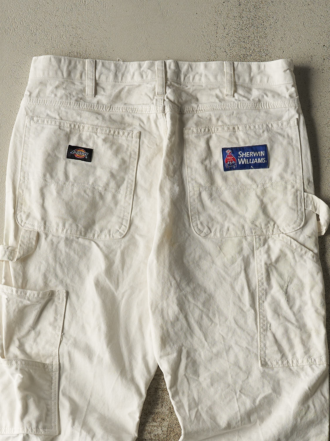 Vintage 90s White Dickies x Sherwin Williams Carpenter Pants (33x30)