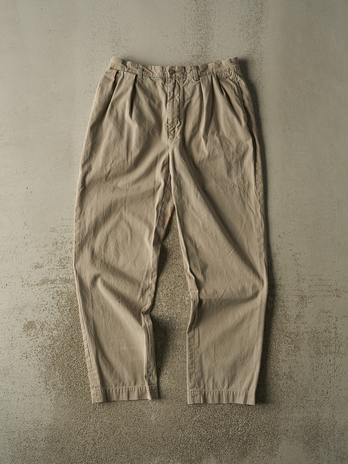 Vintage 90s Beige Polo Pleated Chino Pants (33x31)