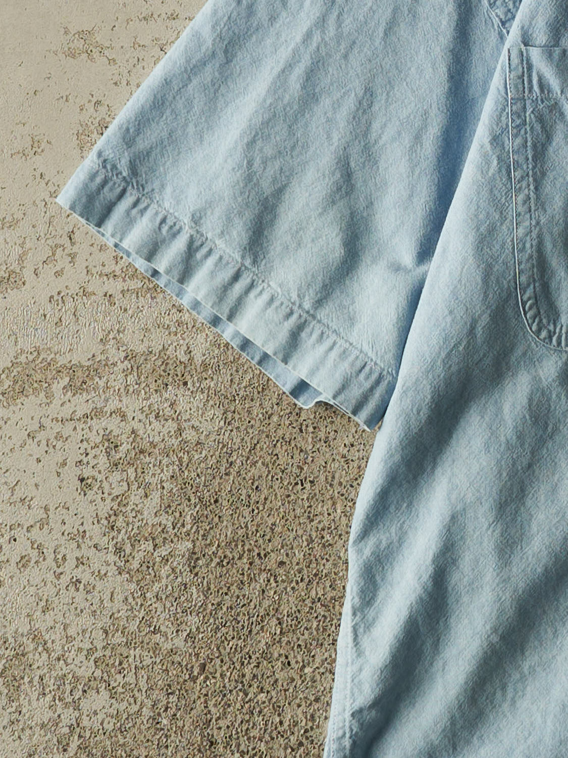 Vintage 90s Light Wash Chaps Ralph Lauren Cropped Button Up Tee (S/M)