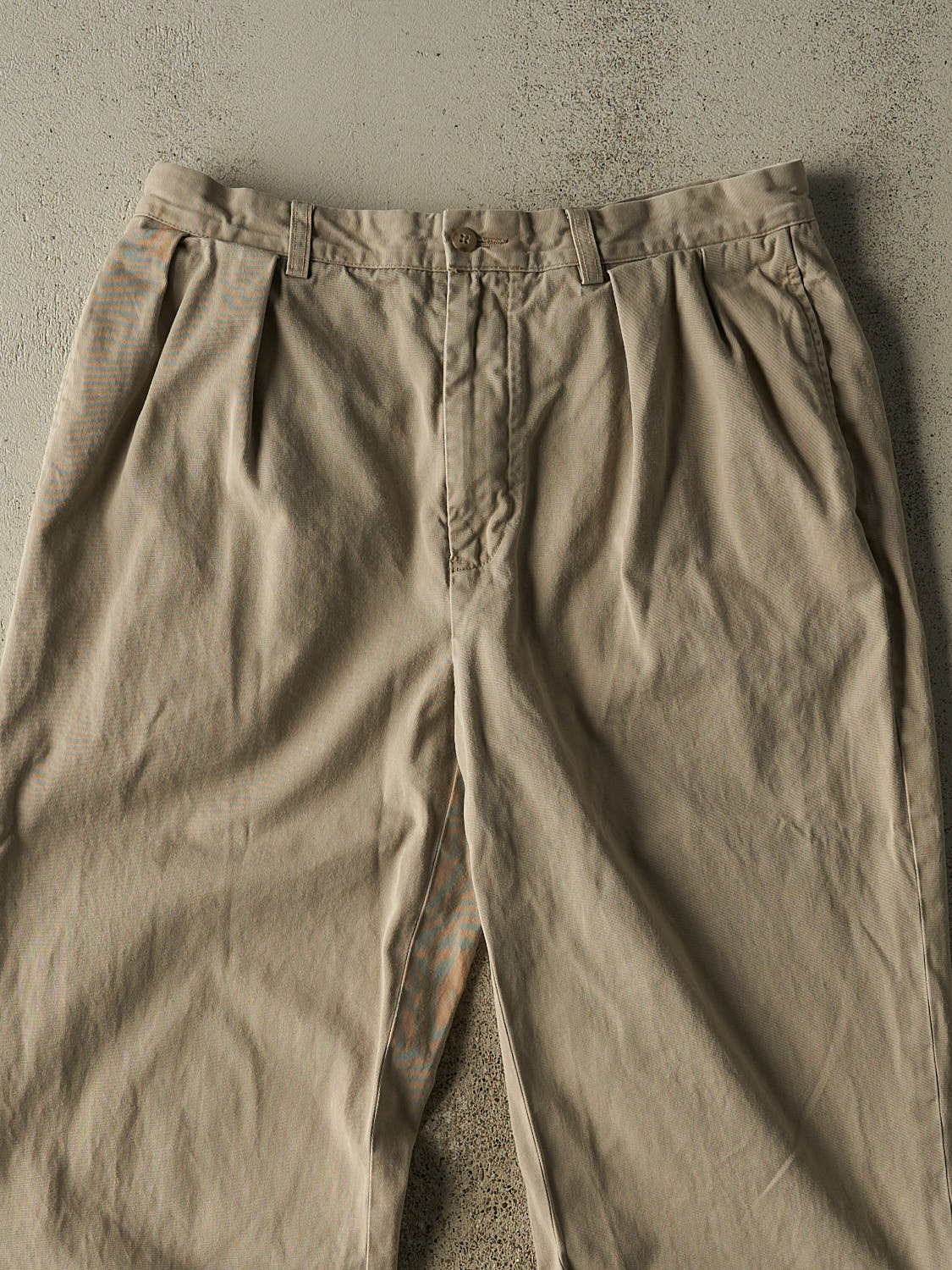 Vintage 90s Beige Polo Pleated Chino Pants (33x31)