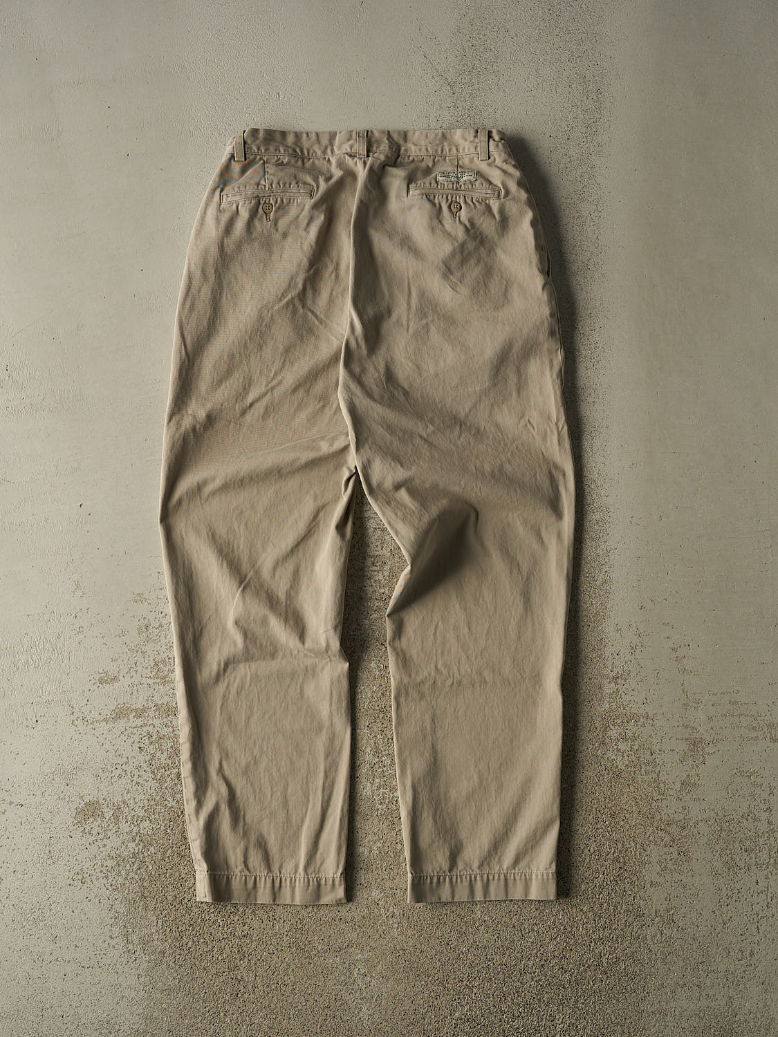 Vintage 90s Beige Polo Pleated Chino Pants (33x31)