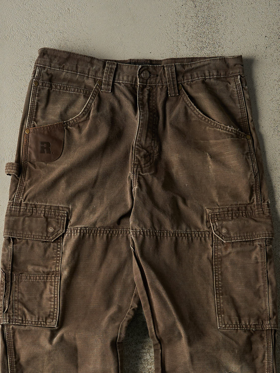 Vintage 90s Brown Wrangler Riggs Ripstop Double Knee Cargo Pants (32x31)
