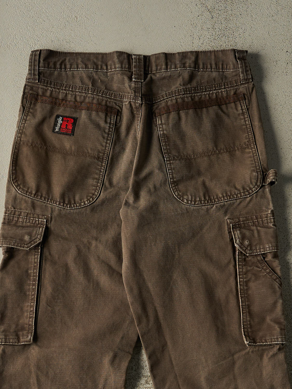 Vintage 90s Brown Wrangler Riggs Ripstop Double Knee Cargo Pants (32x31)