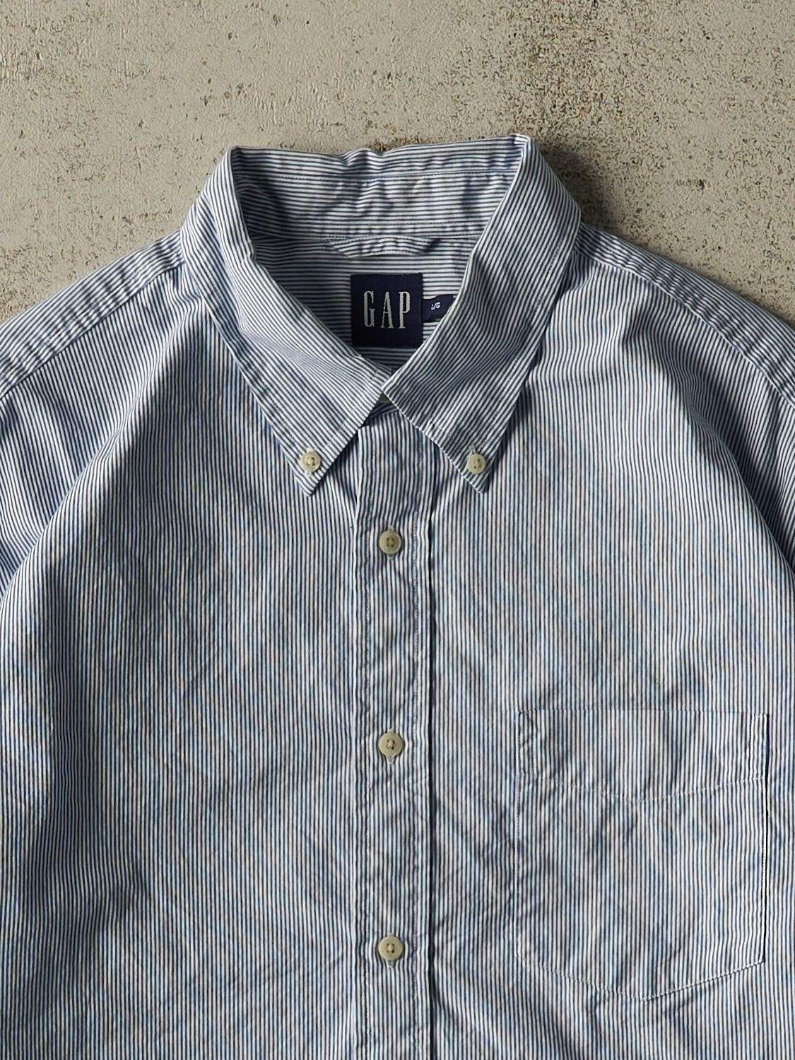 Vintage 90s Blue Gap Cropped Button Up Long Sleeve (S/M)
