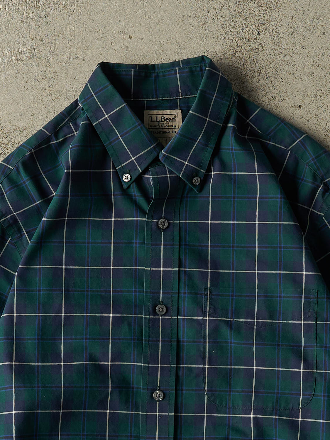 Vintage 90s Green LL Bean Cropped Button Up Long Sleeve (S/M)