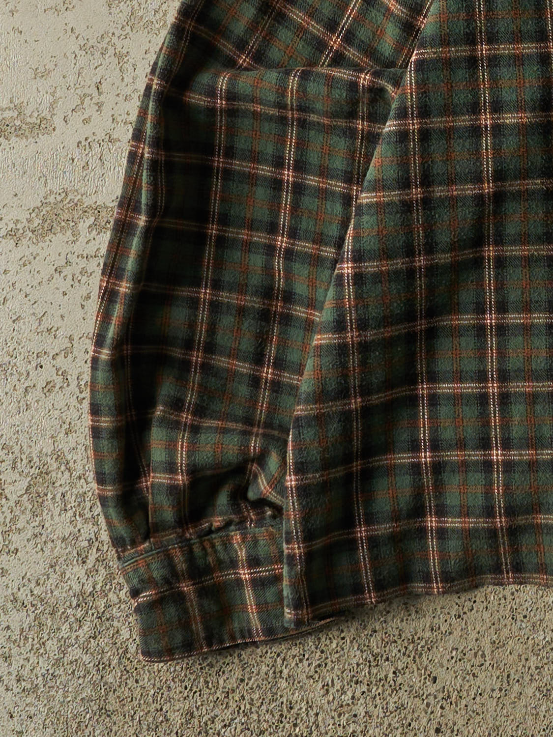 Vintage Y2K Green Flannel Cropped Button Up Long Sleeve (M)