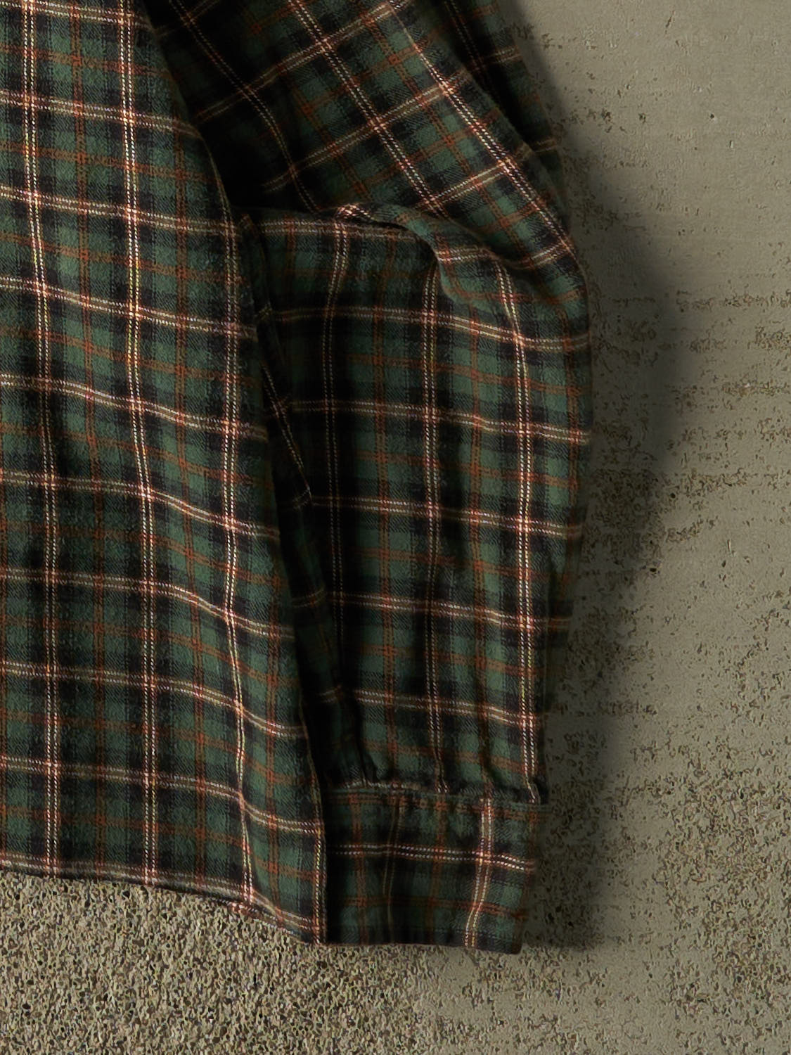 Vintage Y2K Green Flannel Cropped Button Up Long Sleeve (M)