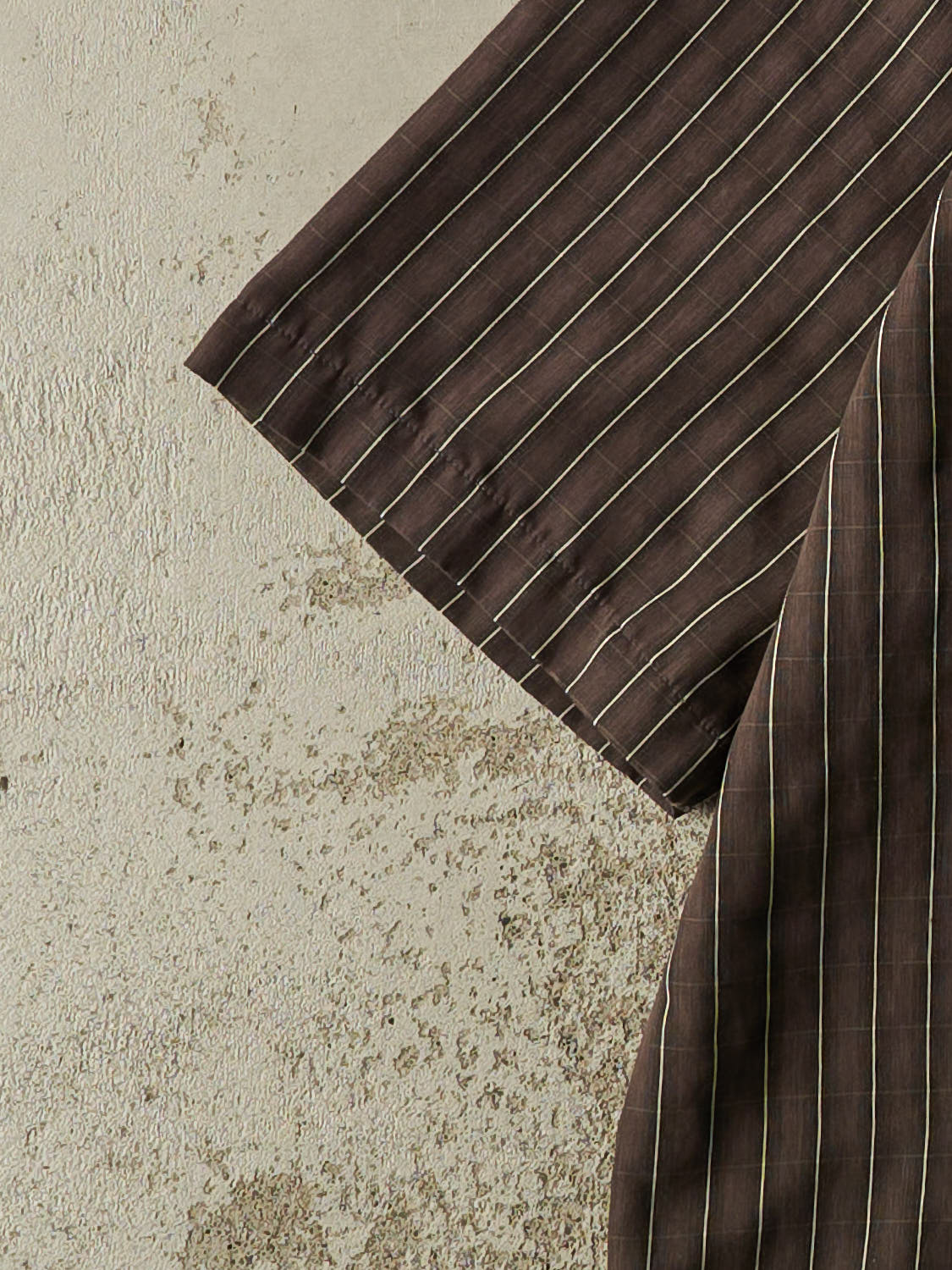 Vintage Y2K Brown Striped Cropped Button Up Tee (M)