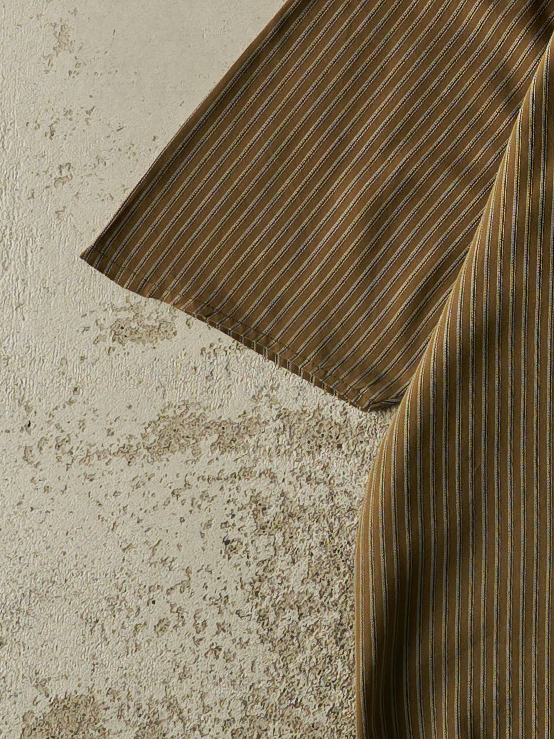 Vintage 80s Green Striped Cropped Button Up Tee (XS/S)