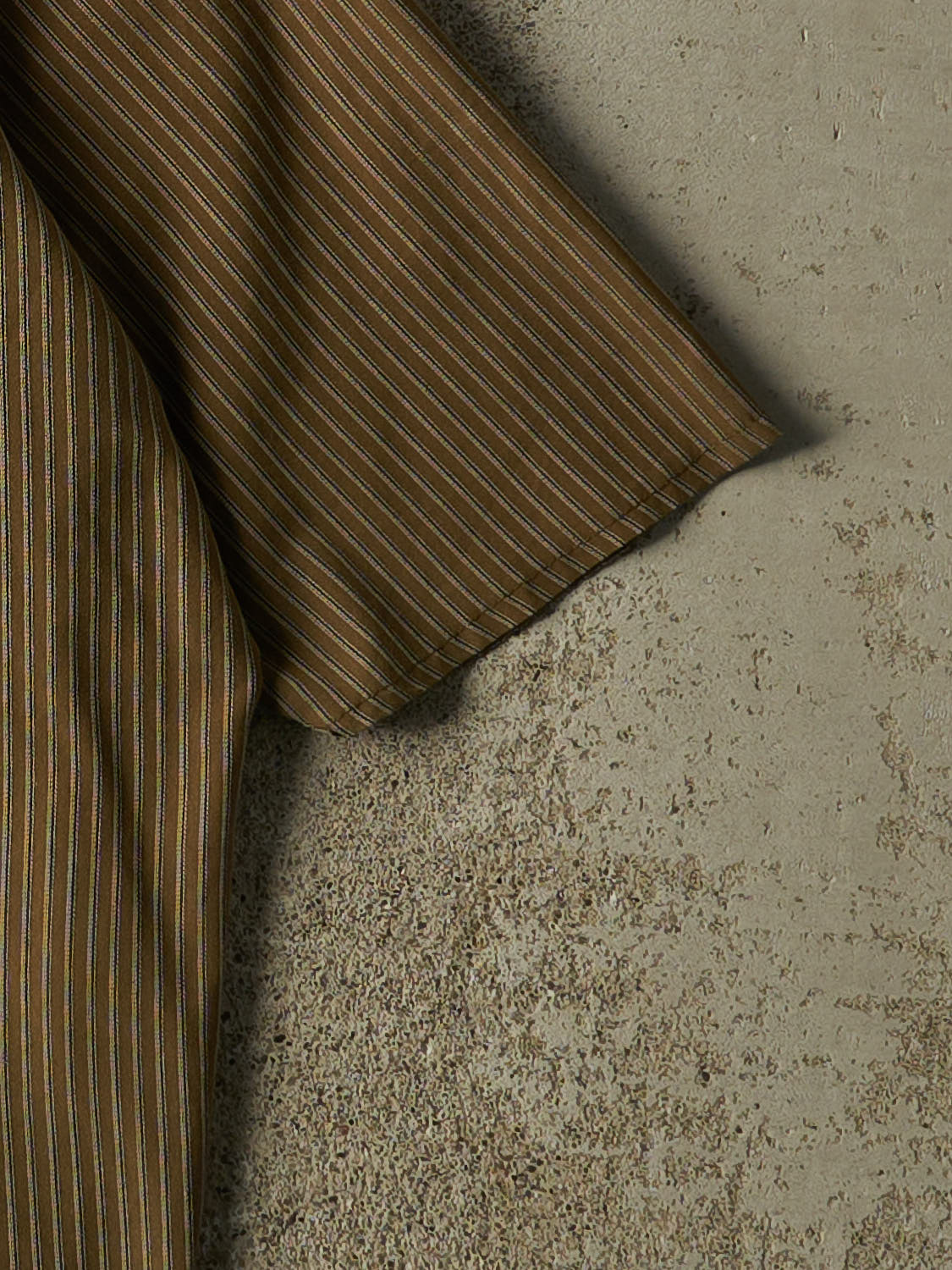 Vintage 80s Green Striped Cropped Button Up Tee (XS/S)
