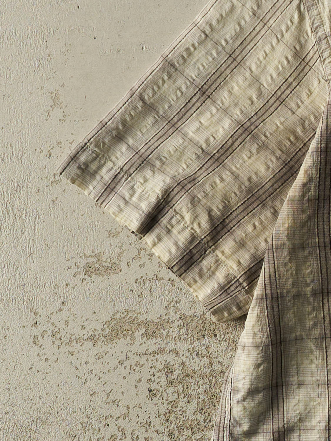 Vintage Y2K Beige Columbia Striped Cropped Button Up Tee (S/M)