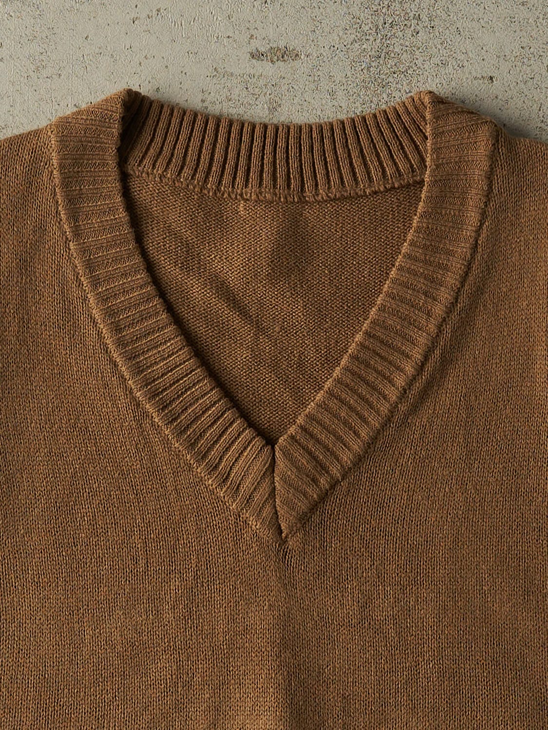 Vintage 80s Camel Sweater Vest Knit (M)