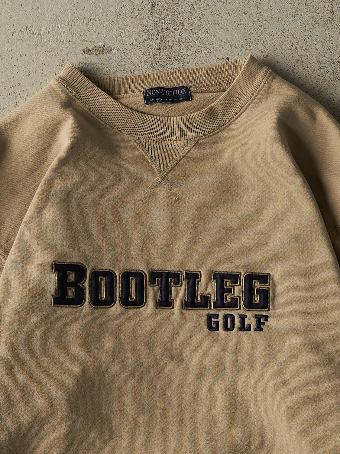 Vintage 90s Beige Bootleg Golf Embroidered Crewneck (L)