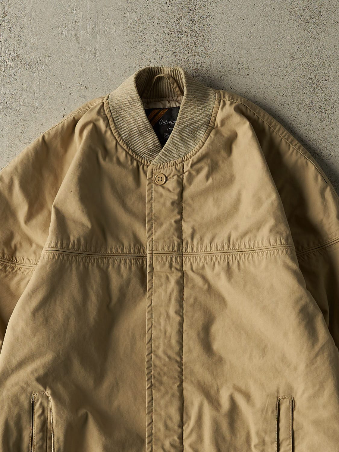 Vintage 80s Beige Harrington Bomber Jacket (M/L)