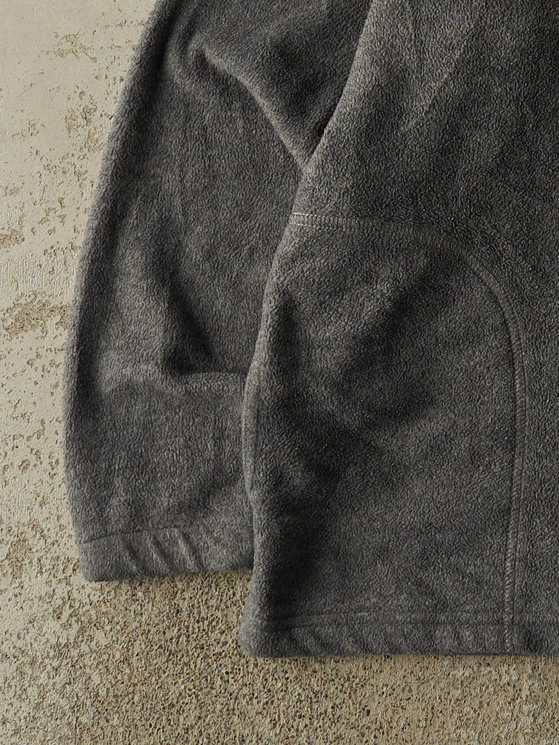 Vintage 90s Charcoal Grey Tommy Hilfiger Sports Quarter Zip Fleece (L/XL)