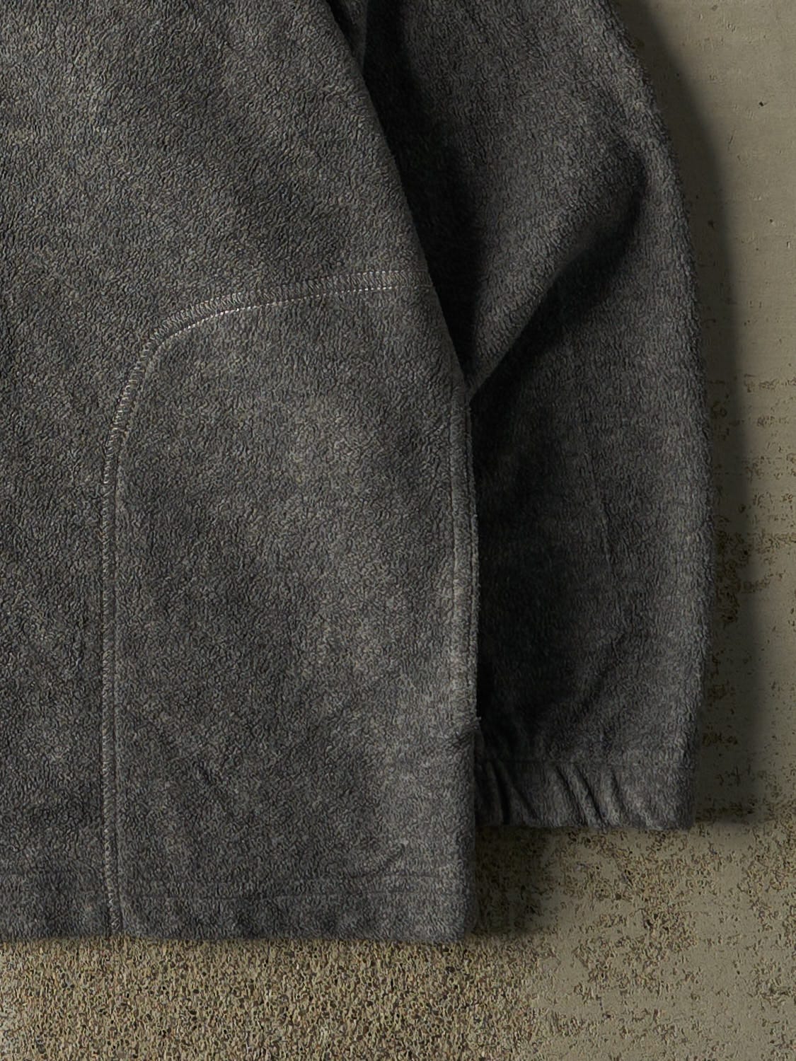 Vintage 90s Charcoal Grey Tommy Hilfiger Sports Quarter Zip Fleece (L/XL)