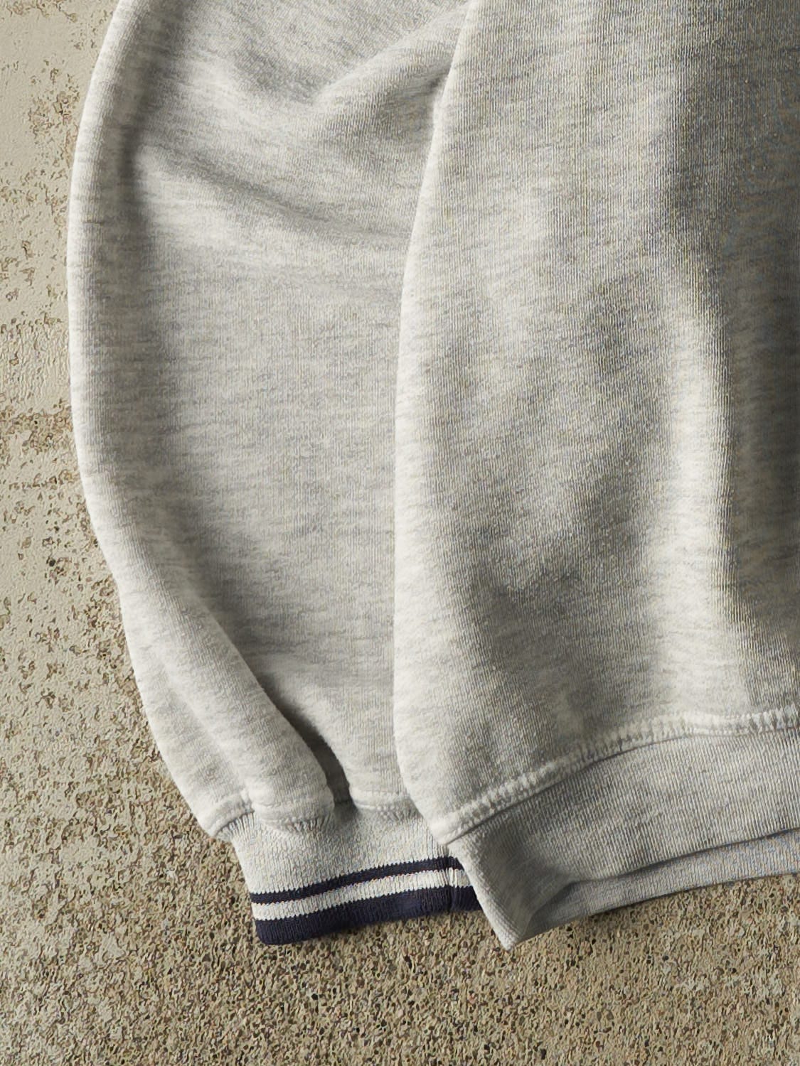 Vintage 90s Heather Grey Mickey Mouse Embroidered Quarter Zip Sweater (L)