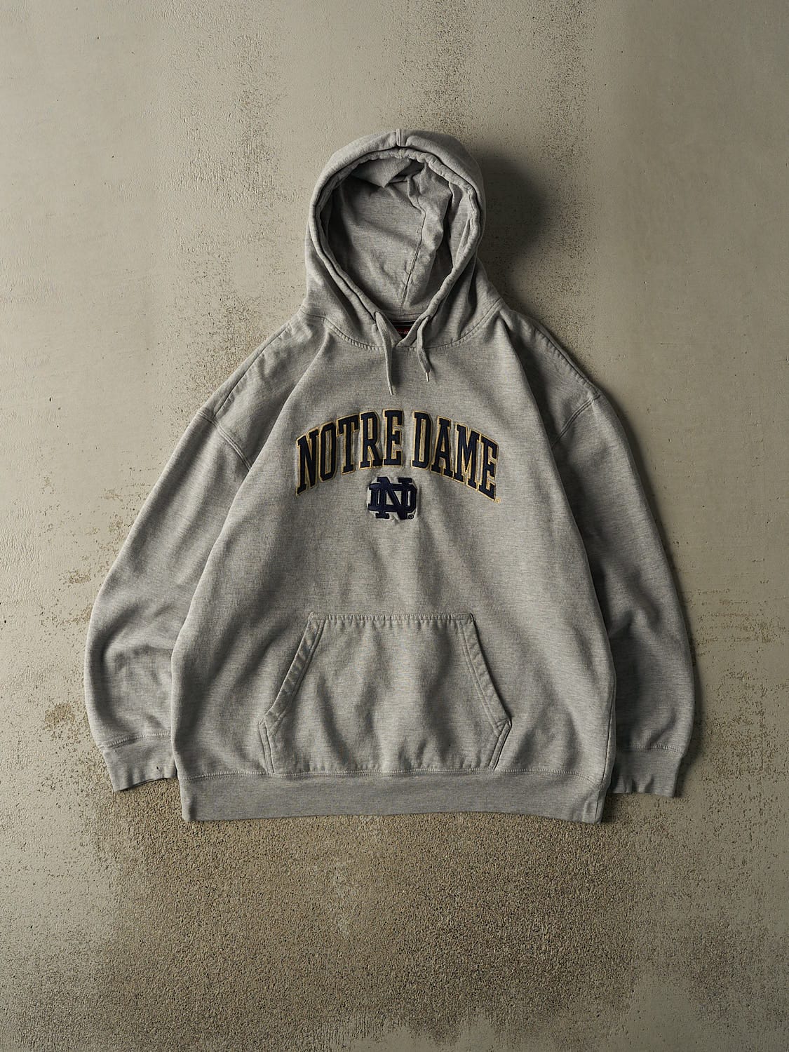 Vintage 90s Grey University of Notre Dame Hoodie (XL)