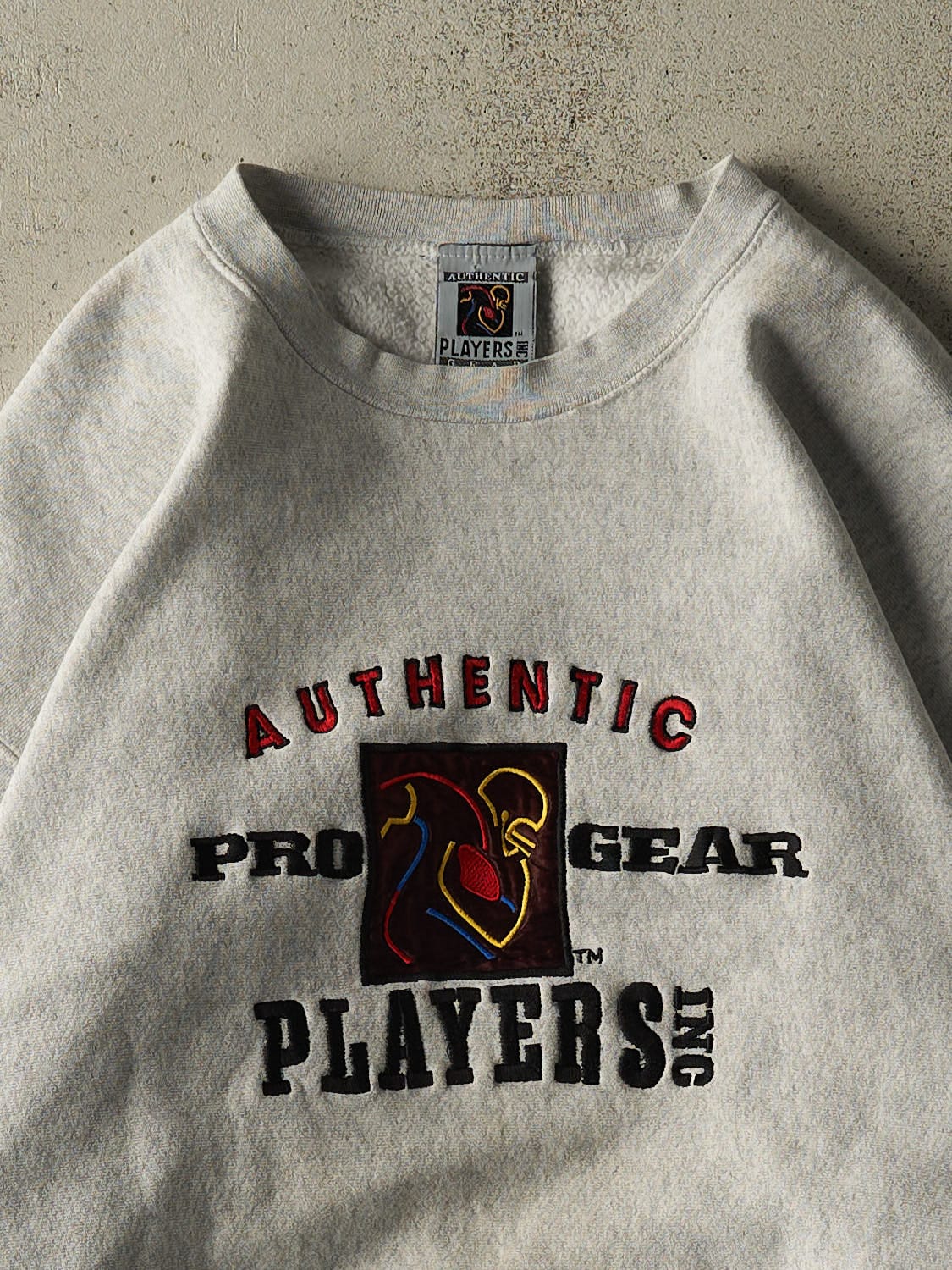 Vintage 90s Heather Grey Authentic Players Pro Gear Embroidered Crewneck (XL/XXL)