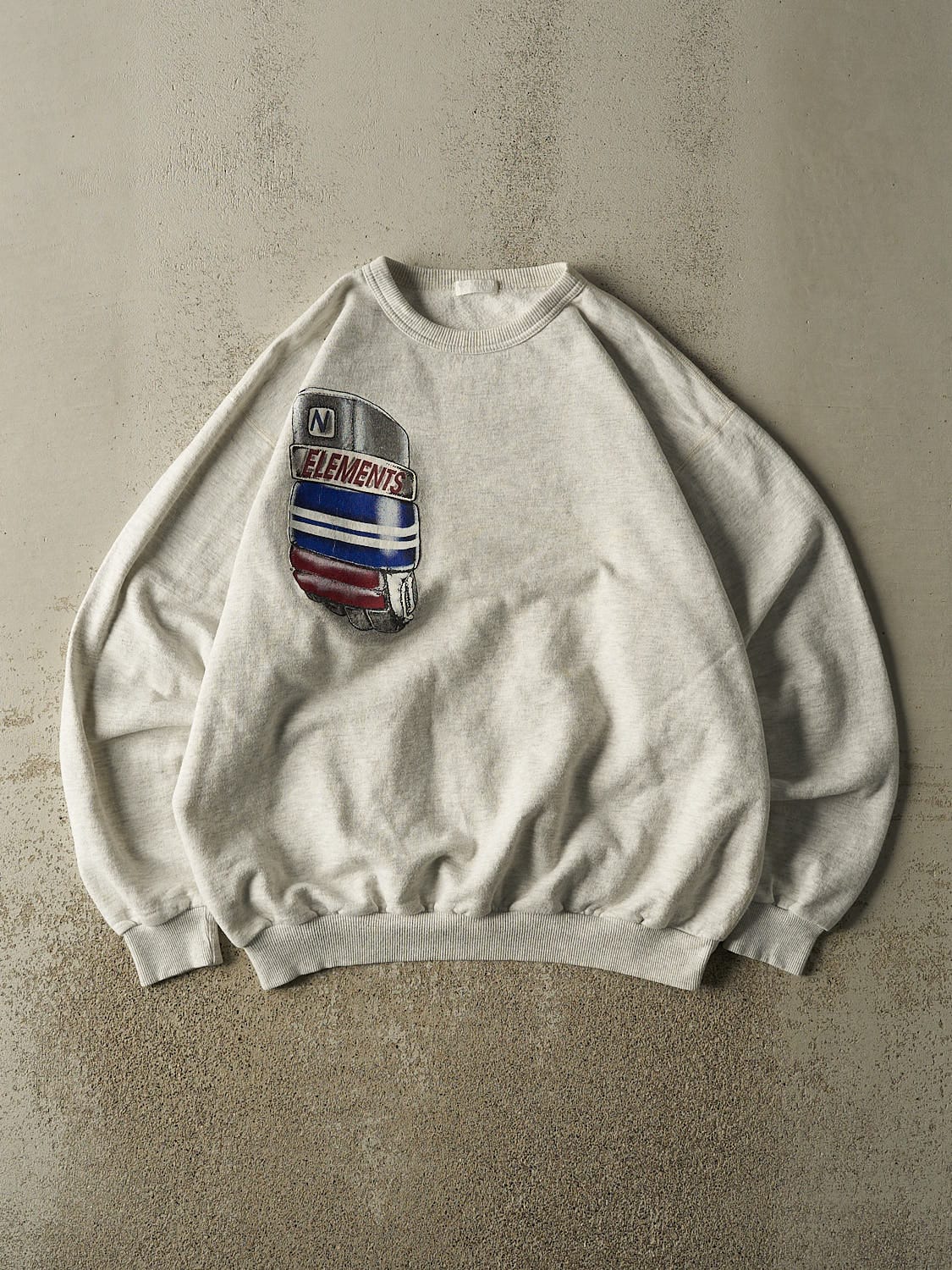 Vintage 90s Heather Grey Northern Elements Hockey Crewneck (L/XL)