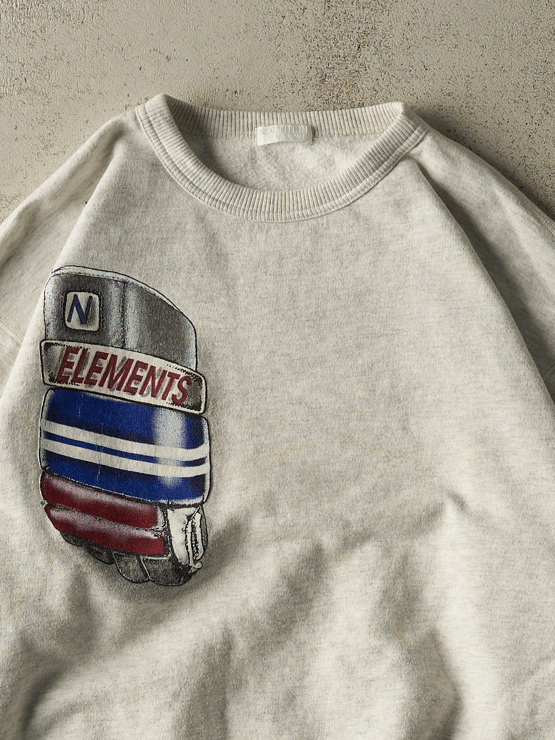 Vintage 90s Heather Grey Northern Elements Hockey Crewneck (L/XL)
