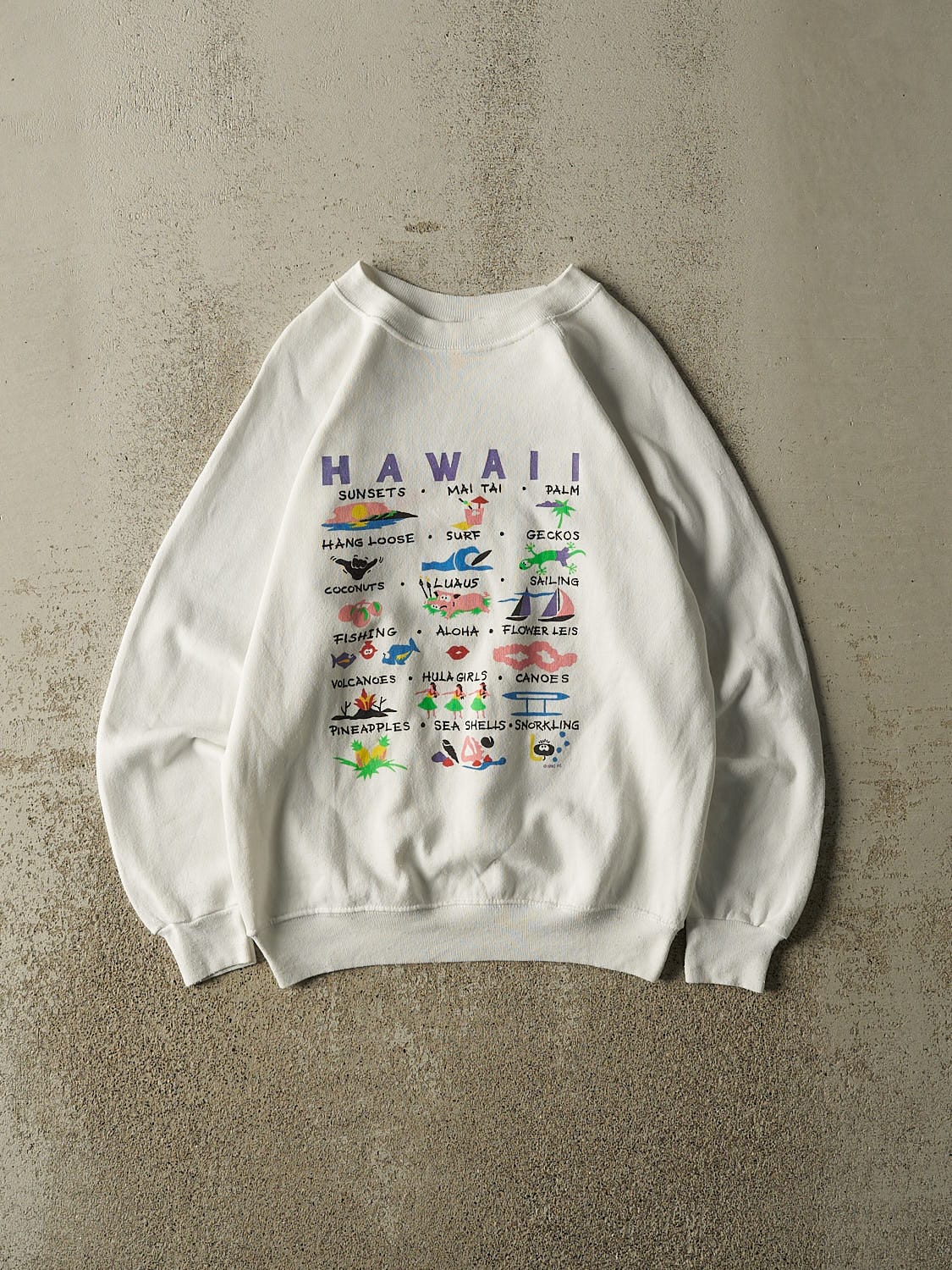 Vintage 90' White Hawaii Crewneck (XS/S)