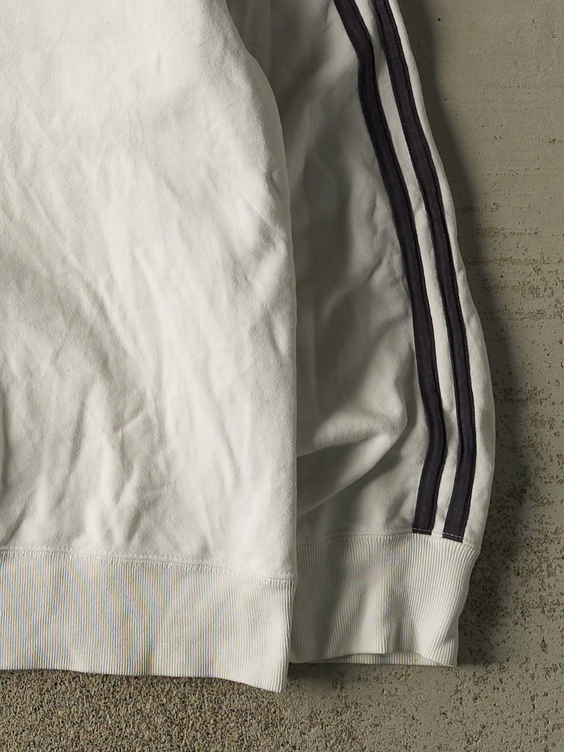 Vintage Y2K White Roots Athletics Embroidered Quarter Zip Sweater (XL)