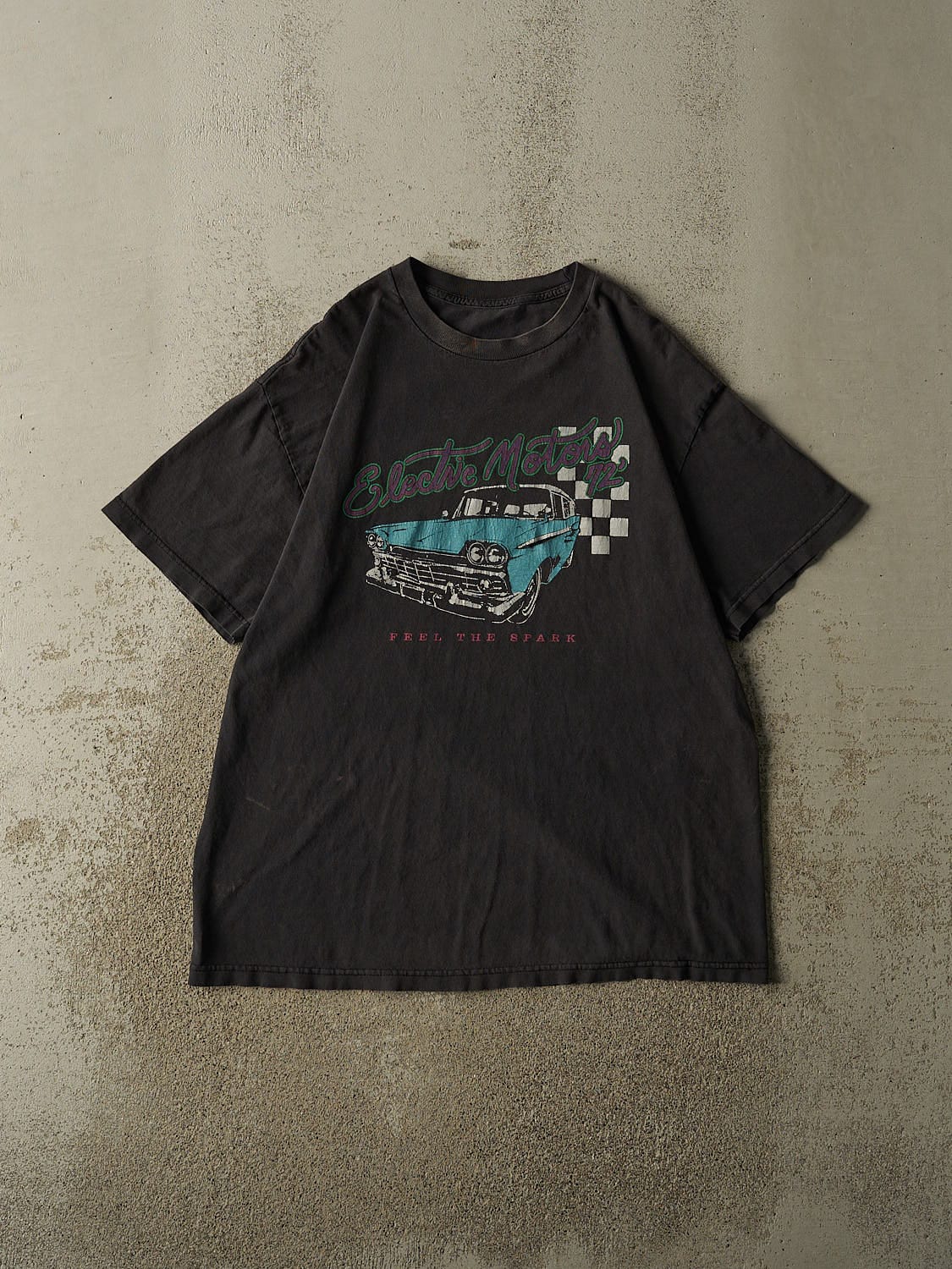 Vintage 90s Faded Black Electric Motors Car Tee (L/XL)