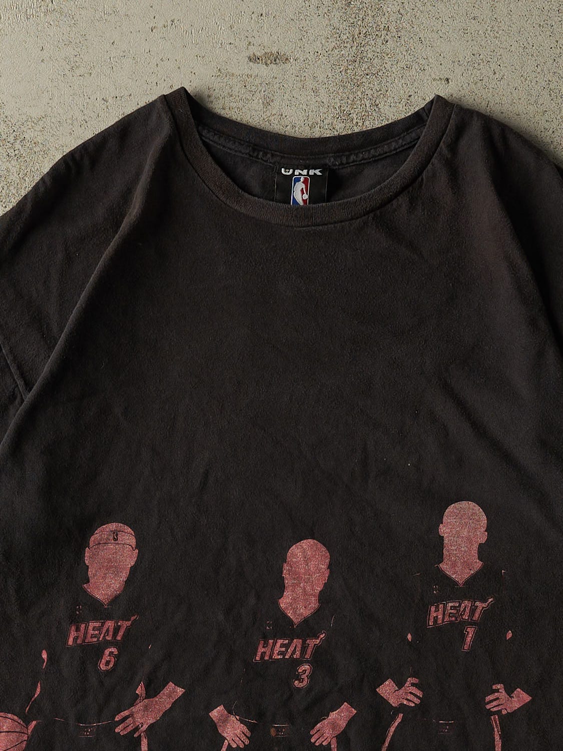 Vintage Y2K Faded Black Miami Heat Big 3 Tee (L/XL)