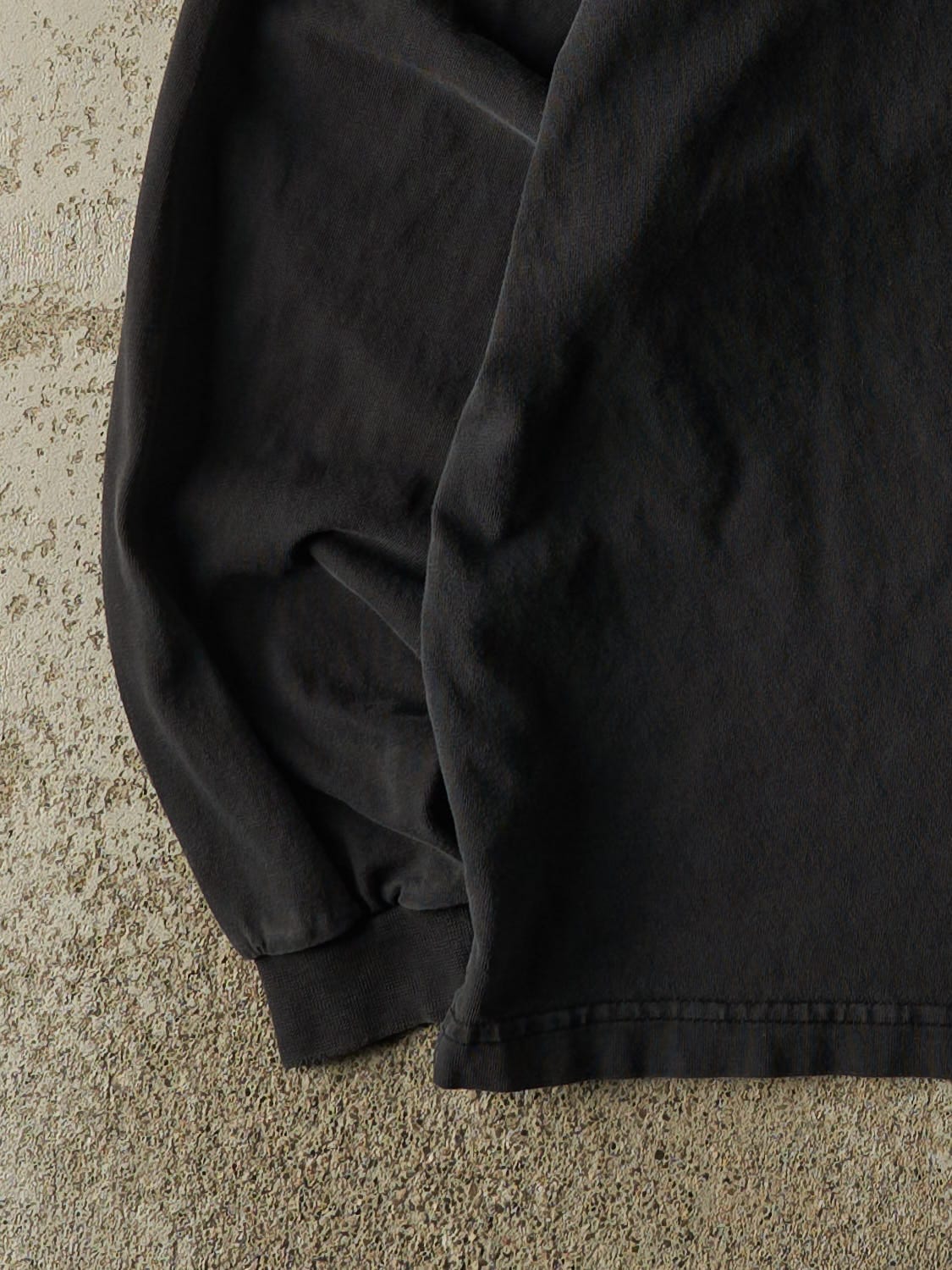 Vintage 90s Faded Black Reebok Mock Neck Long Sleeve (L/XL)