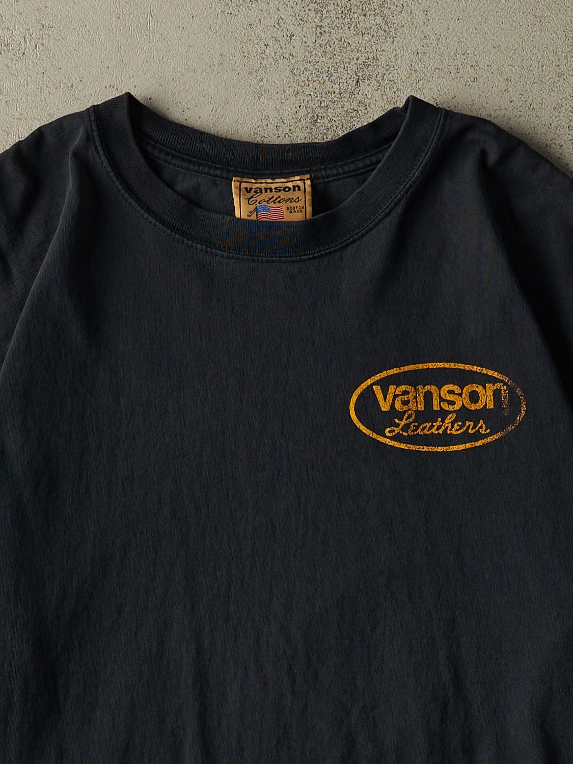 Vintage 90s Faded Black Vanson Leathers Tee (L/XL)