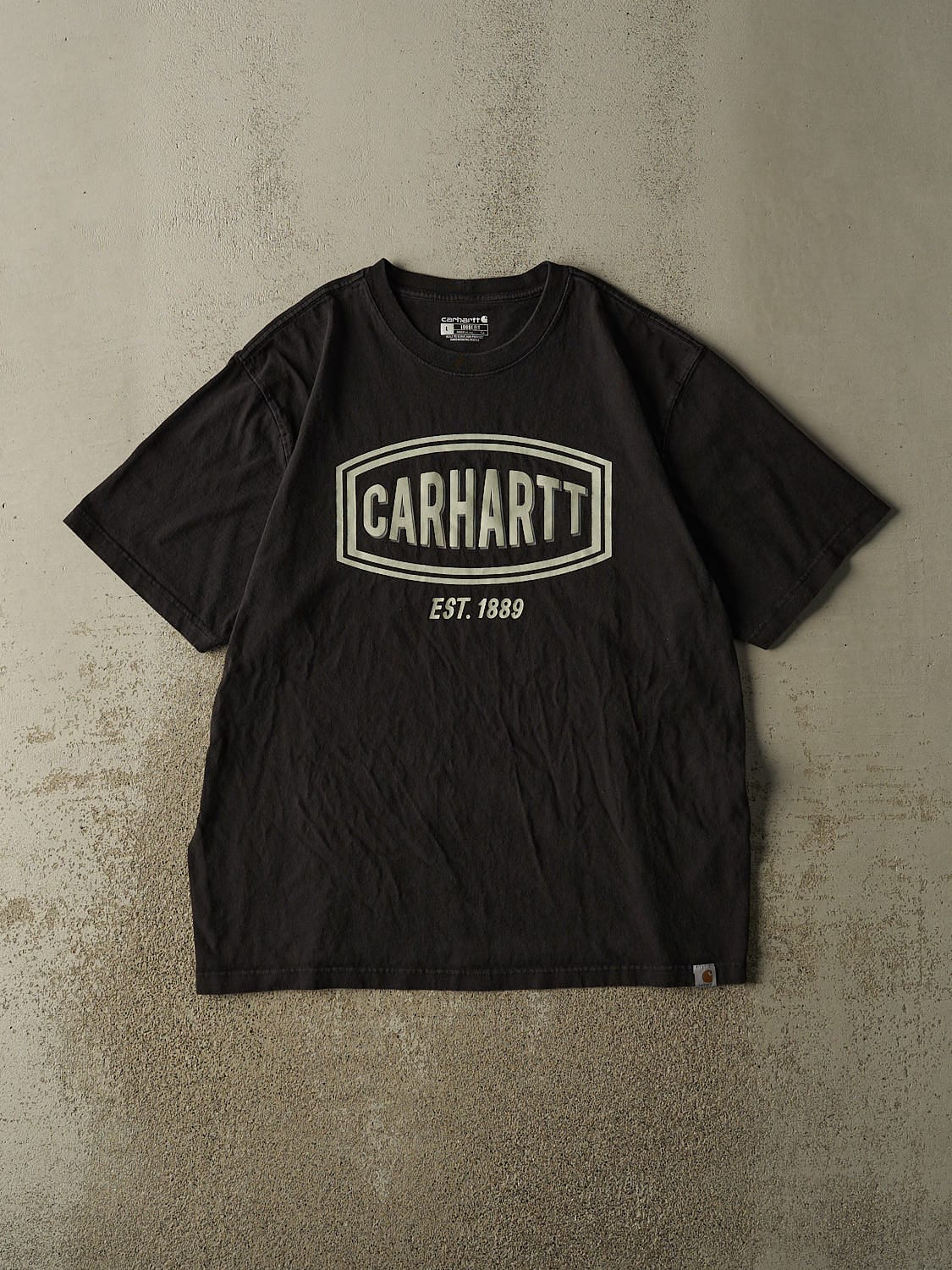 Vintage Y2K Black Carhartt Logo Tee (XL)